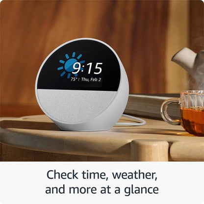 Echo Spot (newest model), Ocean Blue, bundle with Alexa Emergency Assist (monthly auto-renewal subscription)