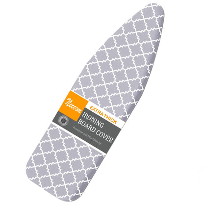 Neccom Ironing Board Cover and Pad Standard Size 15"x54", Resists Scorching and Staining with Elastic Edge Heavy Duty Extra Thick Ironing Padding Cotton Ironing Board Covers