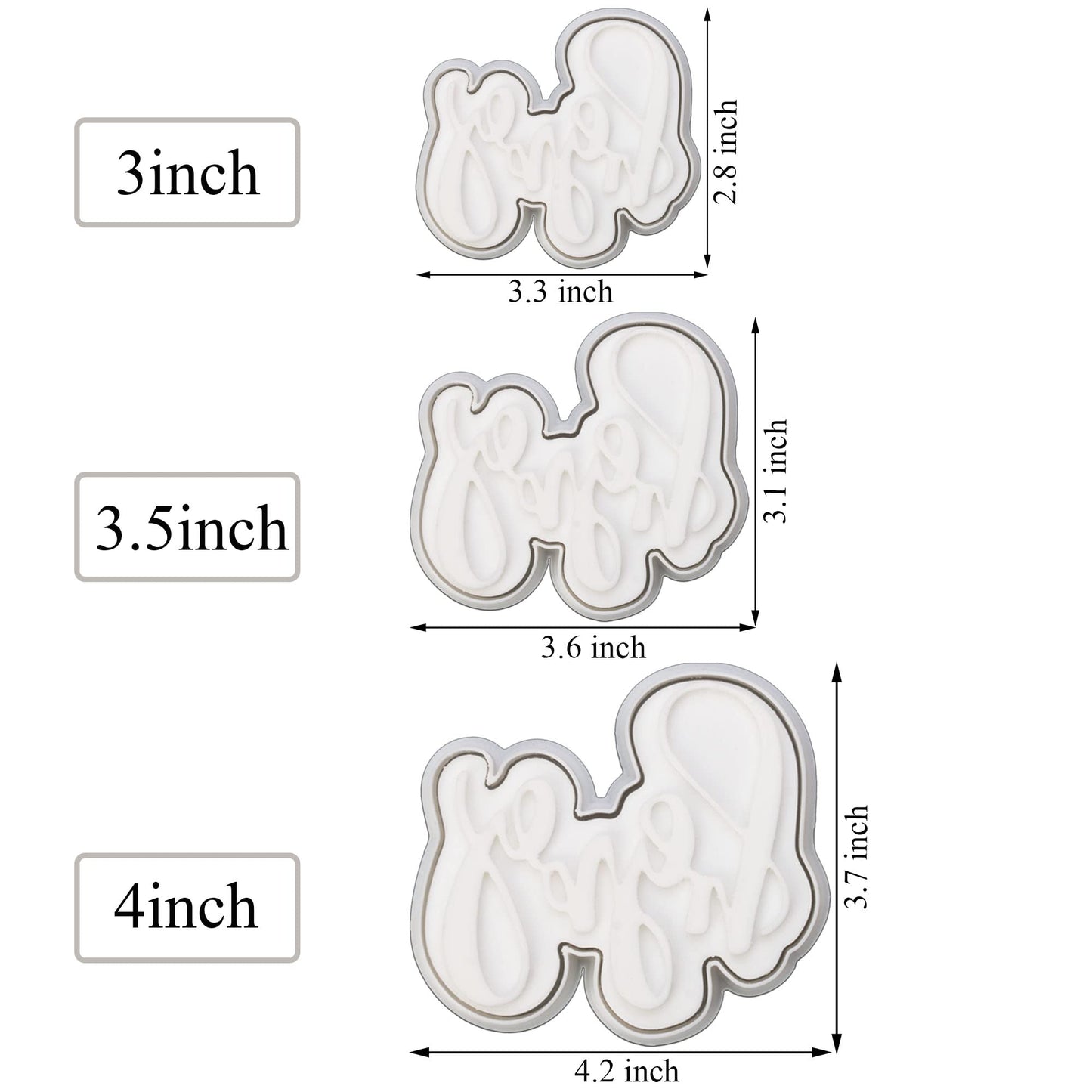 Mostop 3D Cookie Cutter with Baby Letter Stampers Baby Shower Cake Mold Fondant Decorating Tools DIY Mold for Sugar Craft Baking Mould Kids' Birthday Party Kitchen Tools