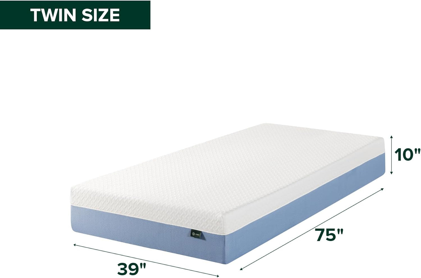 Zinus 10 Inch Twin Memory Foam Mattress - Cooling Comfort, Fiberglass-Free, Medium Feel, Safe Materials