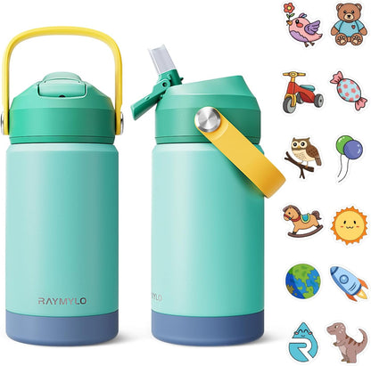Skiennix Toddler Water Bottle - Stainless Steel Insulated 12 oz | Leakproof, BPA-Free, Dishwasher Safe, Straw Included