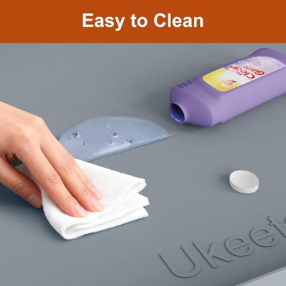 Extra Thick Silicone Mat - Waterproof Under Sink Mat for Kitchen & Bathroom | 22" x 19" Gray