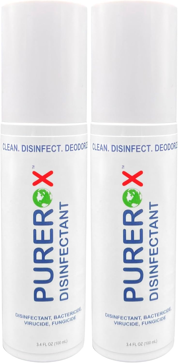 PUREROX Disinfectant Spray - Hospital Grade, TSA Approved Travel Size (3.4oz, 2pk) | Eliminates 99.9999% of Viruses and Bacteria