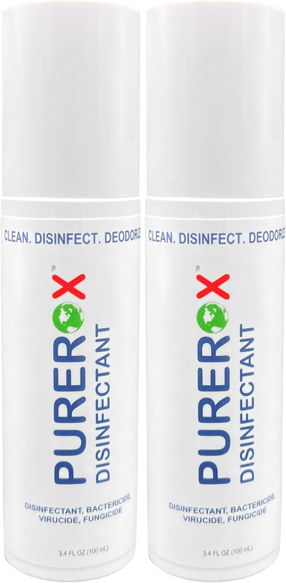 PUREROX Disinfectant Spray - Hospital Grade, TSA Approved Travel Size (3.4oz, 2pk) | Eliminates 99.9999% of Viruses and Bacteria