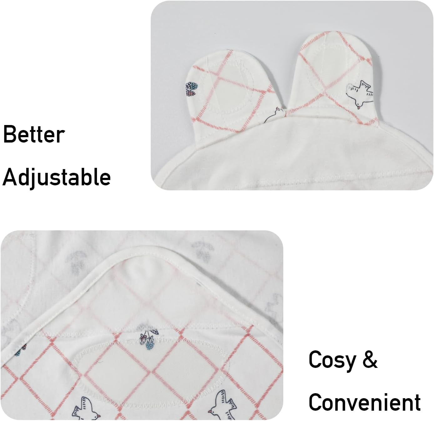 Skiennix Baby Swaddle Sleep Sacks - 3-Pack Organic Cotton Wraps with Adjustable Wings | Breathable for 0-3 Months
