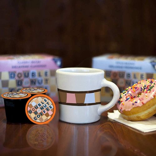 Double Donut Coffee - Decaf Dark Roast Pods | Extra Bold Blend for Keurig - 80 Recyclable Pods
