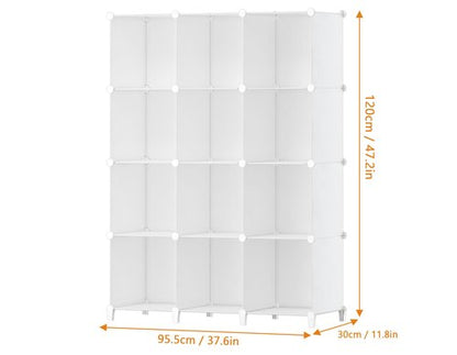 HOMIDEC Closet Organizer, 12-Cube Closet Organizers and Storage, Portable Closet Shelves, Clothing Storage (White)