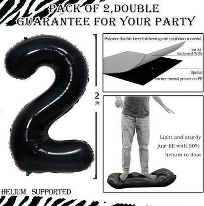 GOER 29th Birthday Balloons - Jumbo 42 Inch Foil Helium Decorations in Black | Perfect for Celebrations