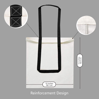 TOPDesign Cotton Tote Bags - 6-Pack Lightweight Reusable Grocery Bags for DIY & Promotions