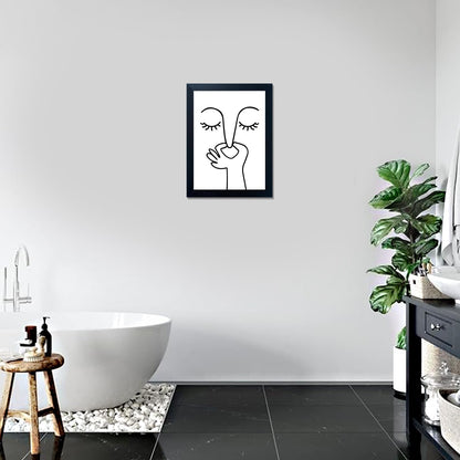 Regine Switzerland Black and White Bathroom Wall Art - Humorous Canvas Print for Modern Decor