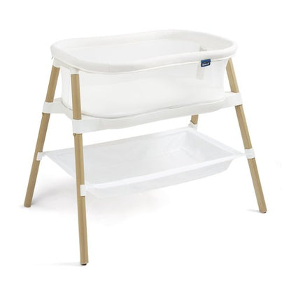 HALO® BassiNest® Essential Sleeper – Portable Baby Bassinet with Breathable Mesh Sides, Storage Shelf & Easy Assembly – Lightweight, Space-Saving Bedside Crib for Newborns
