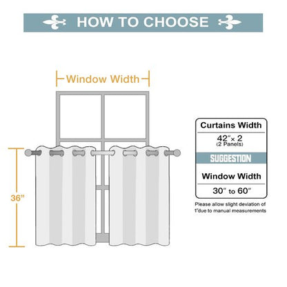ChrisDowa Small Window Curtains for Kitchen and Bedroom - Grommet Short Thermal Insulated Room Darkening Curtains (2 Panels, Royal Purple, 42 x 36 Inch)