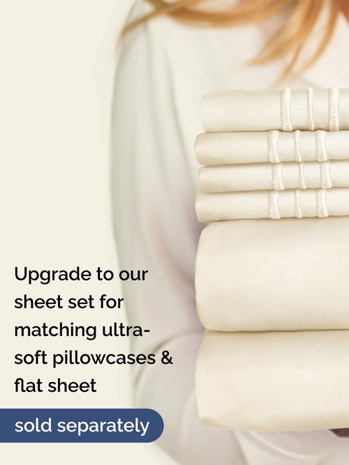 Extra Deep Twin Fitted Sheet - Hotel Luxury Single Fitted Sheet Only - Easily Fits 18 inch to 24 inch Mattress - Ultra Soft, Wrinkle & Fade Free w/Extra Deep Pockets - Breathable & Comfy - Off White