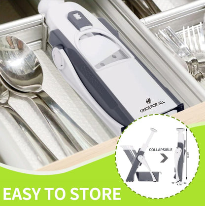 ONCE FOR ALL Mandoline Slicer - 5-in-1 Vegetable Chopper with Adjustable Thickness (Gray)