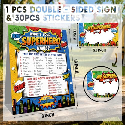 What Is Your Superhero Name Game Birthday Party Game Set - Variation 3