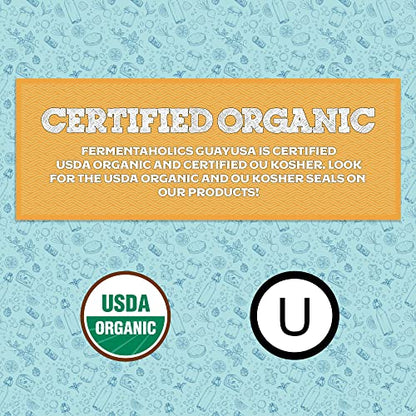 Fermentaholics USDA Certified Organic Loose-Leaf Guayusa Tea - Perfect For Homebrewing Kombucha, Hot Tea, And Iced Tea - OU Kosher Certified – Premium Taste, Aroma, And Flavor