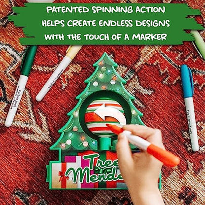 TreeMendous Christmas Ornament Kit & 6 Pack of Ornaments - Spin Art Craft for Kids 3+