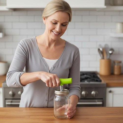 Cap Crack | Adjustable Multi-Lid Can Opener for Weak Hands - Ergonomic Non-Slip Grip, One-Hand Operation, White Green