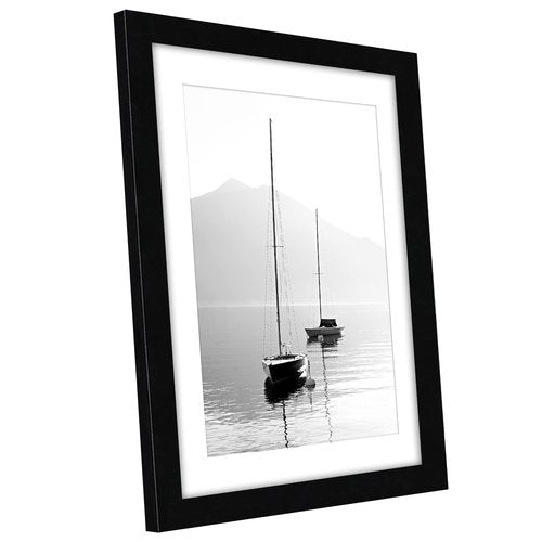 Americanflat 10x12 Picture Frame with Shatter-Resistant Glass - Use as 8x10 Frame with Mat or Display 10x12 Photo Without Mat - Signature Collection - Picture Frames for Wall Display - Black
