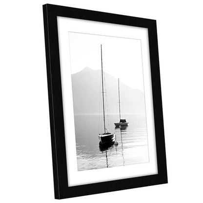 Americanflat 10x12 Picture Frame with Shatter-Resistant Glass - Use as 8x10 Frame with Mat or Display 10x12 Photo Without Mat - Signature Collection - Picture Frames for Wall Display - Black