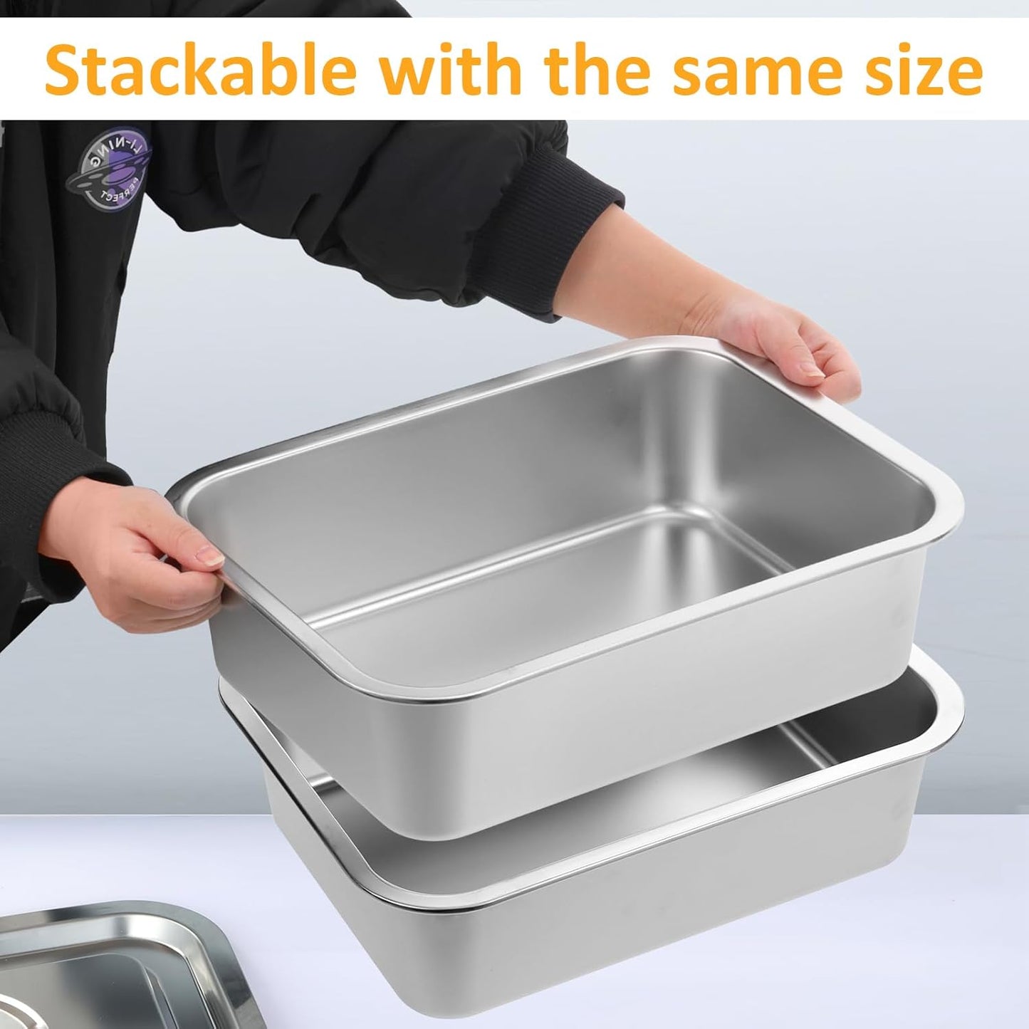 Regine Switzerland 4-Inch Extra Deep Lasagna Baking Pan - 304 Stainless Steel, 10.6x14.2 Inch, Includes Lid
