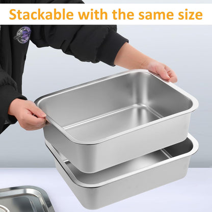 Regine Switzerland 4-Inch Extra Deep Lasagna Baking Pan - 304 Stainless Steel, 10.6x14.2 Inch, Includes Lid