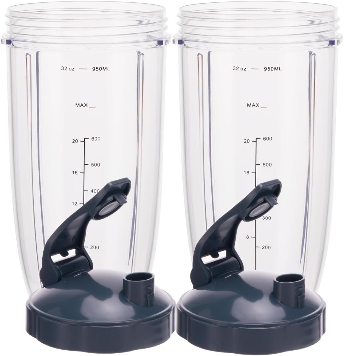 NutriBullet 32oz Replacement Blender Cups - 2-Pack with Flip-Top To-Go Lid for Easy Travel
