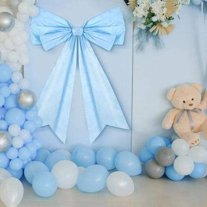 Skiennix Large Blue Coquette Bow - 27.6 x 21.7 Inch Wall Decor for Birthdays & Showers