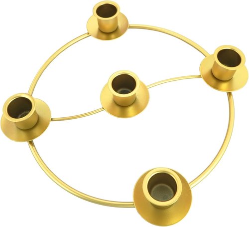Gold Advent Candle Holder - Elegant 5-Wreath Design for Christmas Home & Church Decor