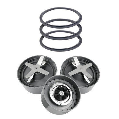 3 Pack Replacement Nutribullet Rubber Seal with 3 Pack Nutribullet Blade 900w /600 for Nutribullet Blades Replacement Nutribullet Blender Blade Replacement Nutribullet Blender Parts