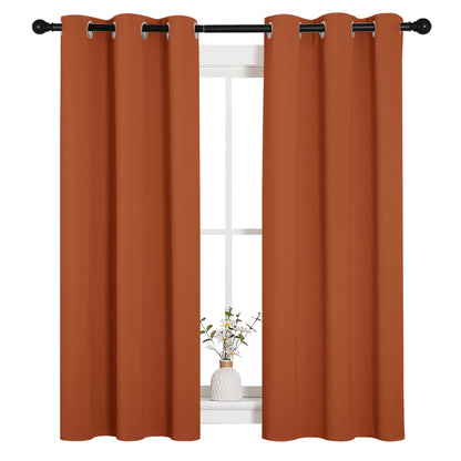NICETOWN Blackout Halloween Draperies Curtains for Girls Room, Nursery Essential Thermal Insulated Grommet Top Blackout Panels (Burnt Orange, 1 Pair, 34 x 54 inches)