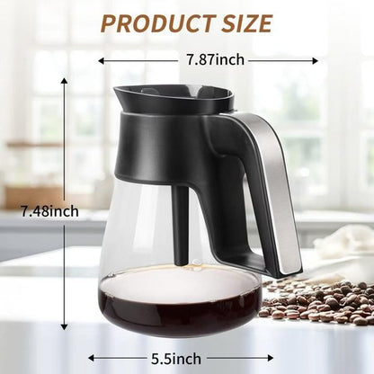 CP307 10 Cup Glass Carafe Replacement for Ninja Coffee Maker, Compatible with Ninja CM401 CP300 CP301 CFP101 CFN601, CFP301 Coffee Pot with Brew-Through Lid, Metal Handle