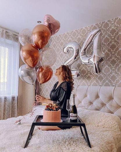 Number 4 Balloon - 40 Inch Silver Foil Balloon | Perfect for 4th Birthday Party Decorations