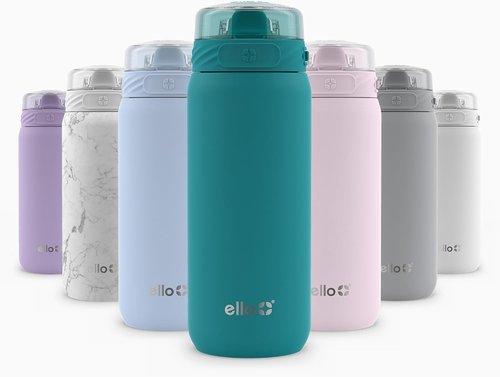 Ello Cooper 18oz Kids Stainless Steel Water Bottle - Double Walled, Leak Proof, BPA Free | Antigua Color