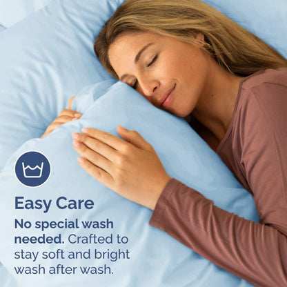 Skiennix Queen Pillow Cases Set of 4 | Ultra Soft Hotel Quality & Wrinkle-Free - Sky Blue