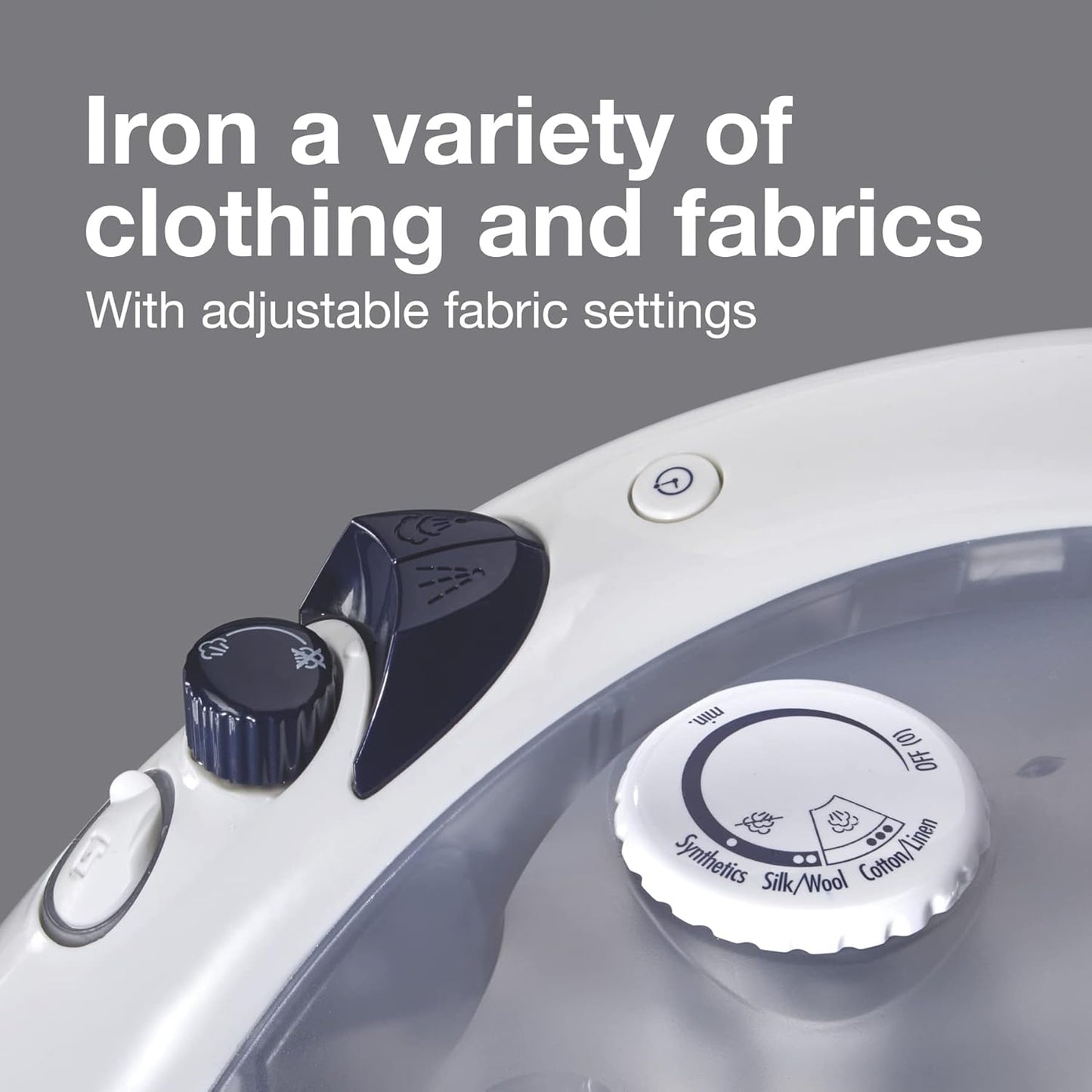 Proctor Silex Iron & Vertical Steamer - 1200 Watts, Nonstick Soleplate, Adjustable Spray, Auto Shutoff, White