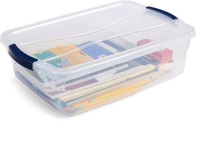 Rubbermaid Latching Plastic Storage Totes - Durable & Stackable | 12-Pack Set