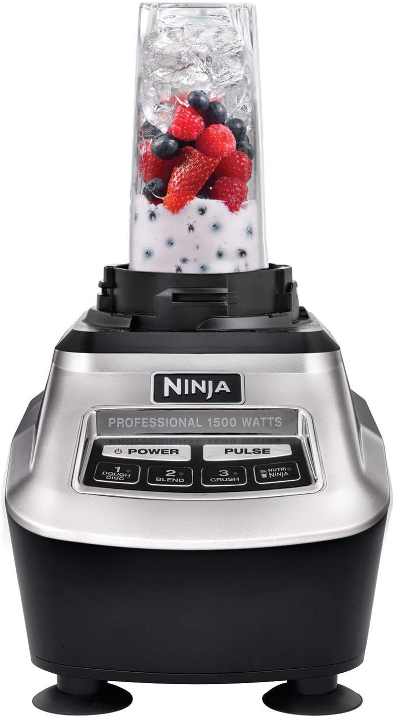 Ninja BL773CO Food Processor Blender - Powerful 67 Oz Capacity - Sleek Black Finish (Renewed)