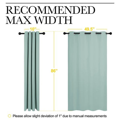 NICETOWN Aqua Blue Blackout Curtains 86" Long for Office, Dining Room, Guest Room, Sound Reducing Heat and Cold Block Curtain Panels for Modern Room Decorative (55" Wide by 86" Long, 2 Pieces)