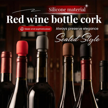 Silicone Wine Stopper for Wine Bottles, 2026 New Reusable Wine Bottle Stopper, Seal Bottle Cover for Beer Champagne, Wine Bottle Cover Caps for Home Use (4)
