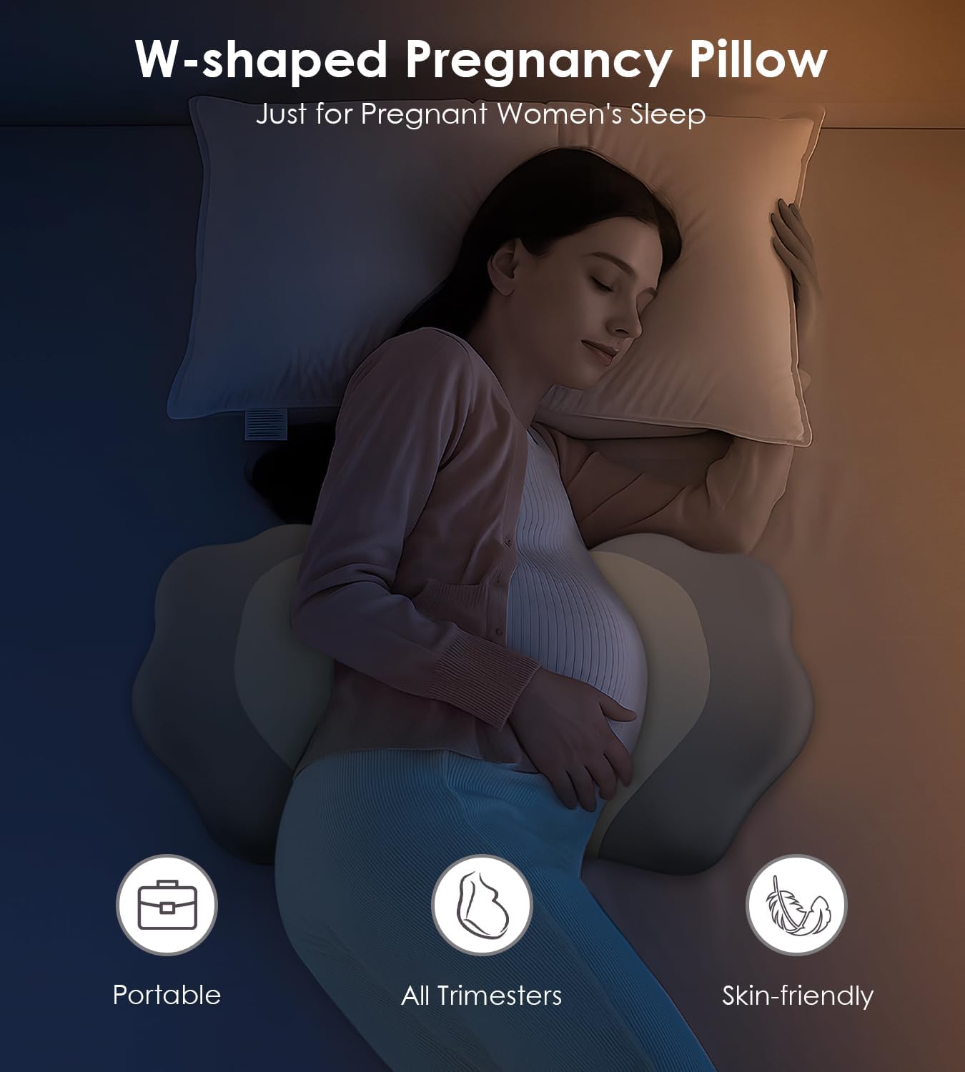 Regine Switzerland Memory Foam Pregnancy Pillow - Adjustable Maternity Support for Side Sleepers