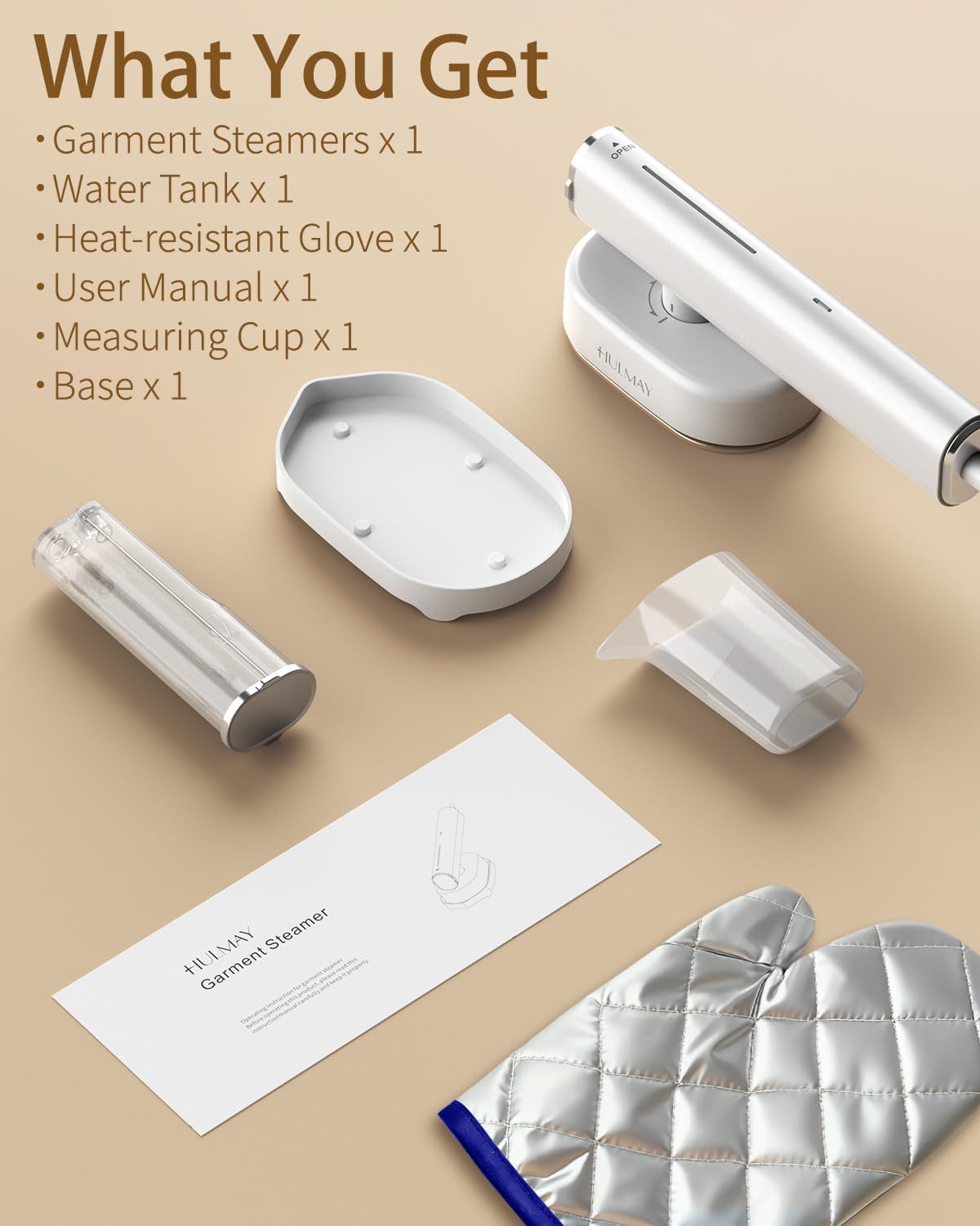 Skiennix Handheld Clothes Steamer - 2-in-1 Fast Wrinkle Removal, 1200W, Portable Design | White, 110-120V