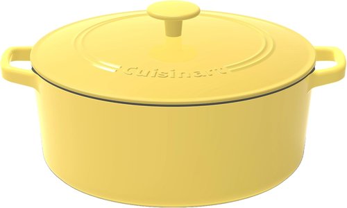 Cuisinart Enameled Cast Iron Round Casserole - 7-Quart in Vibrant Yellow for Perfect Cooking