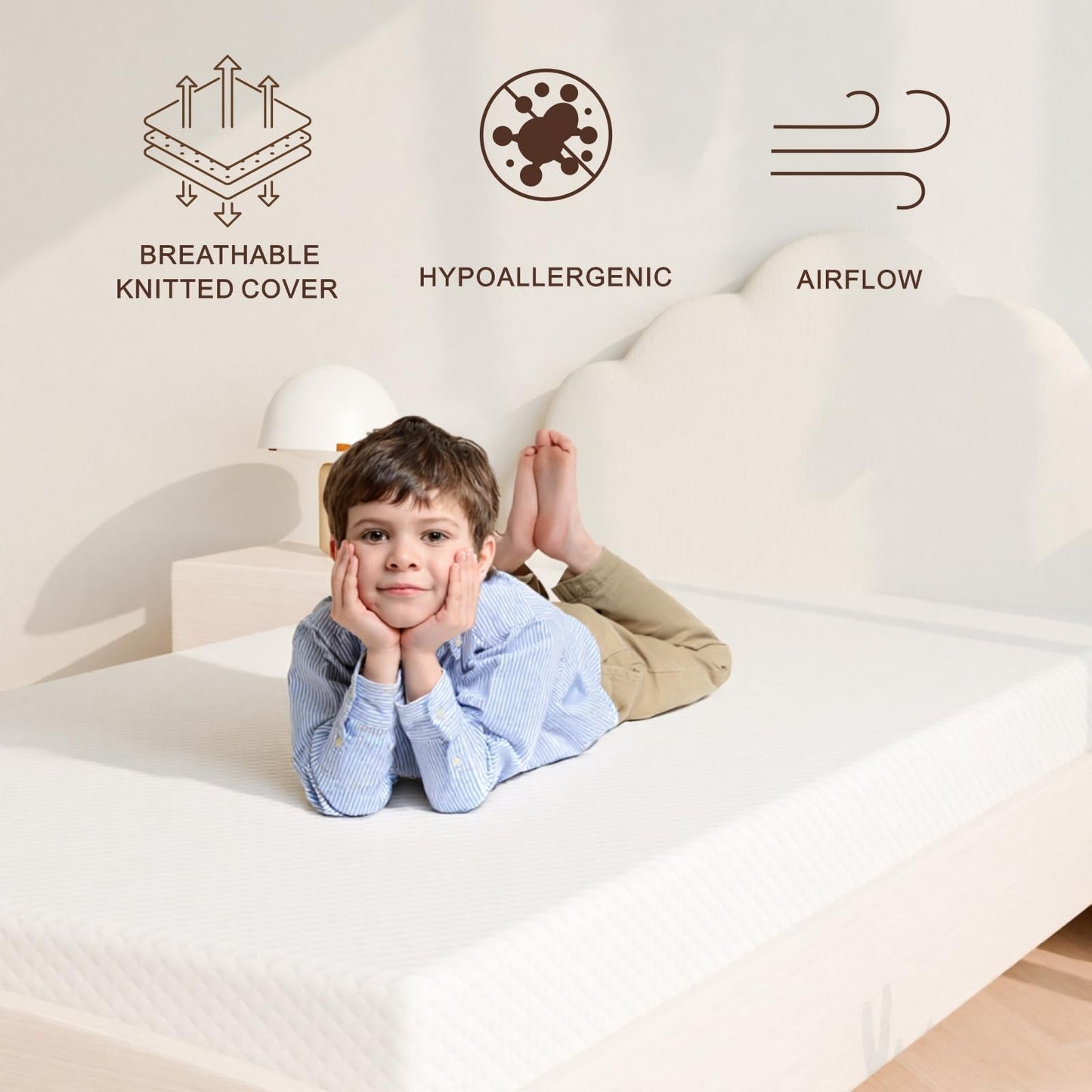 Twin Mattress 5 inch, Medium Firm for Support & Pressure Relief - Cooling Gel Memory Foam - Fiberglass-Free & Certified Safe for Kids - Compatible for Bunk Beds, Daybeds, Trundle (Mattress in a Box)
