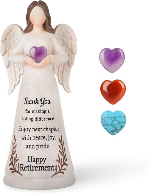 Angel Figurine by [Brand Name] - 8.2" Crystal Heart Retirement Gift for Women | Perfect for Teachers, Nurses, and Moms