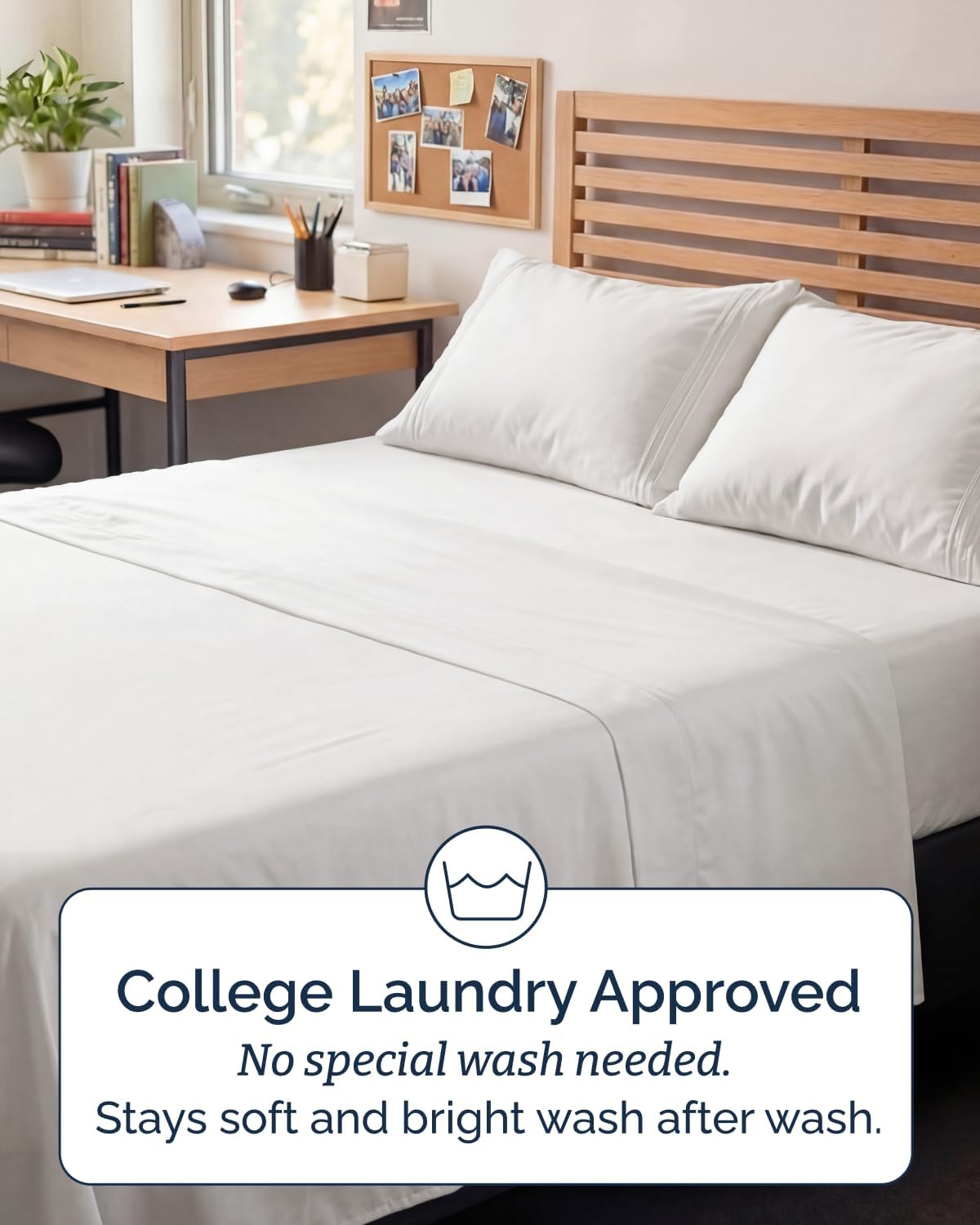Skiennix Full XL Bed Sheet Set - Soft & Breathable 4-Piece Luxury Bedding - Deep Pockets, Antique White