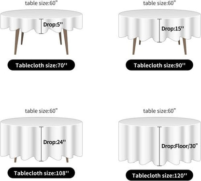 Ascoza 70-Inch Black Round Tablecloth - Durable Polyester for Weddings, Banquets & Parties