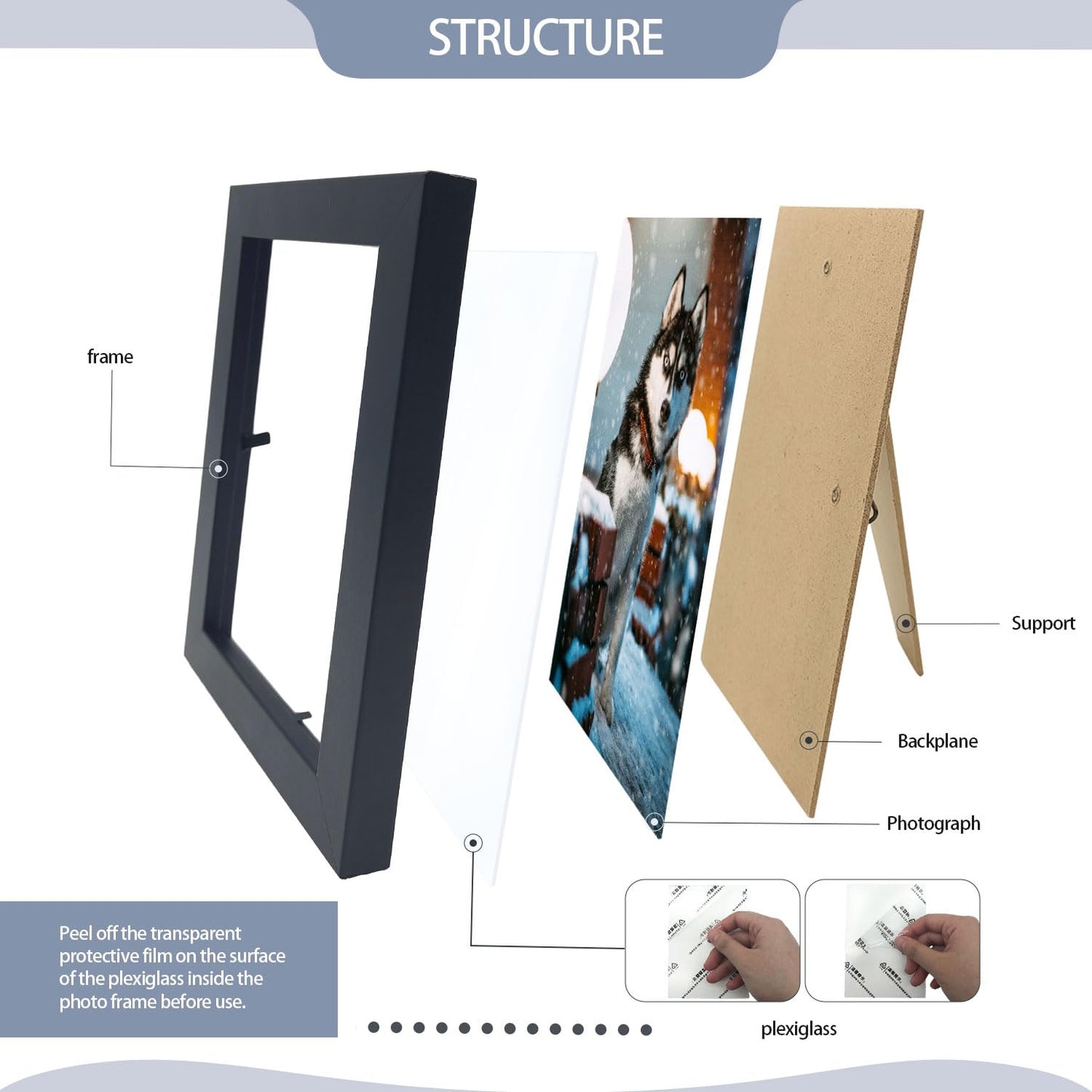 YOUKE OLA Set of 50 Picture Frame Bulk Photo Frames with Mat Wall Mounting Simple Photo Frames Multi Picture Frames for Wall or Tabletop, 5x7 inch Black