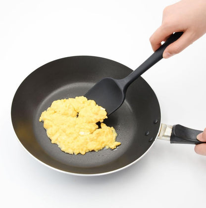 Skiennix Silicone Spatula Set - Ergonomic High Heat-Resistant Design | 3-Piece Non-Stick Rubber, Black