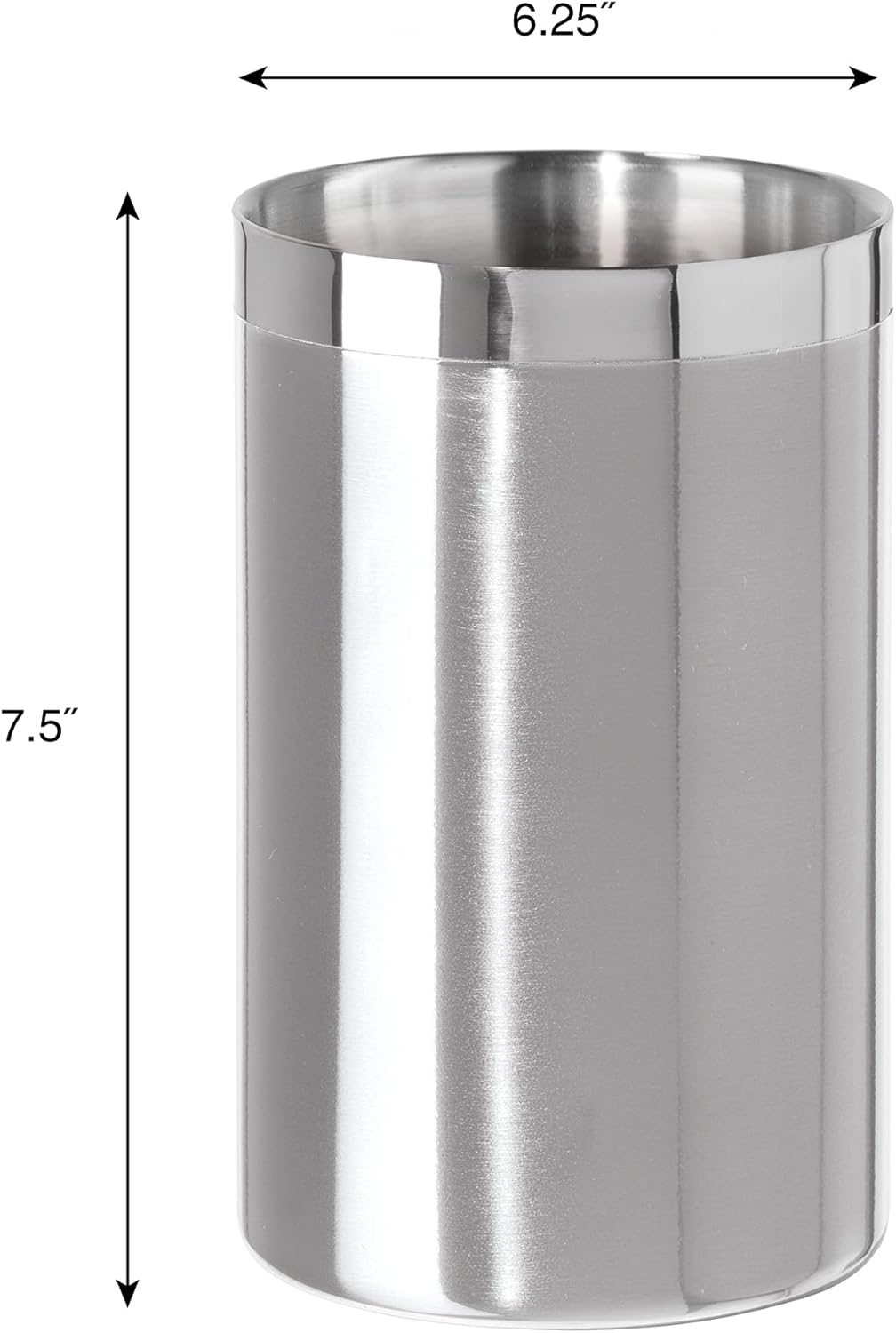 OGGI Stainless Steel Double Wall Wine Cooler - Insulated Tabletop Wine Chiller for White Wine & Champagne, Fits Most Standard Sized Bottles